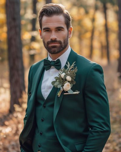 Smaragdgrüner Wald-Hochzeitsanzug